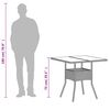 vidaXL Table de jardin avec dessus en verre gris clair résine tressée