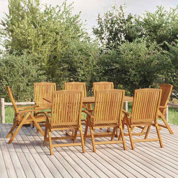 vidaXL Ensemble &agrave; manger de jardin 9 pcs Bois de teck solide