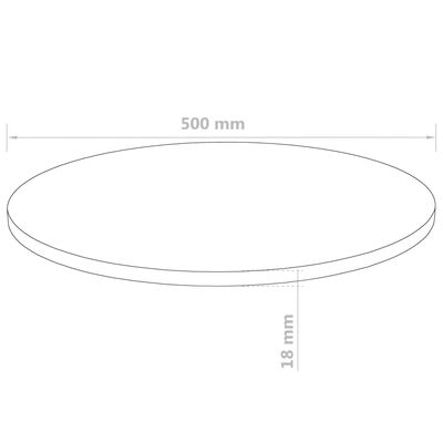 vidaXL Dessus de table Rond MDF 500 x 18 mm