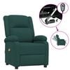 vidaXL Fauteuil &eacute;lectrique de massage Vert fonc&eacute; Tissu
