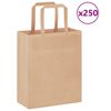 vidaXL Sacs en papier 250 pcs avec poign&eacute;es marron 18x8x22 cm