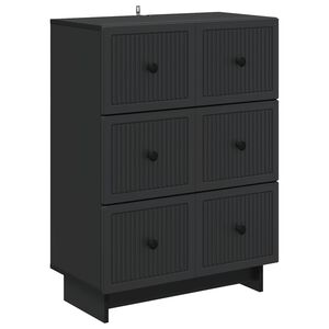 vidaXL Armoire &agrave; tiroirs Noir 66 x 34,5 x 90 cm Bois d'ing&eacute;nierie