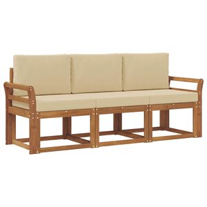 vidaXL Ensemble de canap&eacute;s d'ext&eacute;rieur 3 pc Naturel et Beige