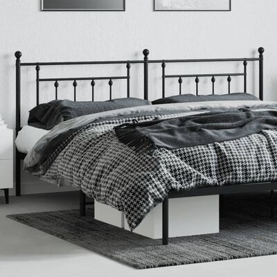 vidaXL Tête de lit métal noir 193 cm