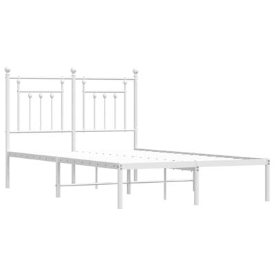 vidaXL Cadre de lit métal sans matelas et tête de lit blanc 120x190 cm