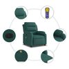 vidaXL Fauteuil de massage inclinable &eacute;lectrique Vert fonc&eacute; Tissu