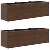 vidaXL Jardini&egrave;res avec 3 pots 2 pcs marron 105x30x32cm r&eacute;sine tress&eacute;e