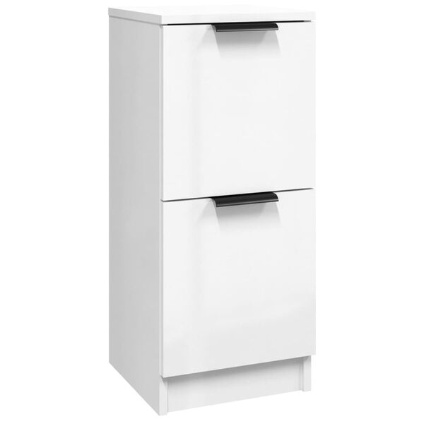 vidaXL Buffet Blanc brillant 30x30x70 cm Bois d'ing&eacute;nierie