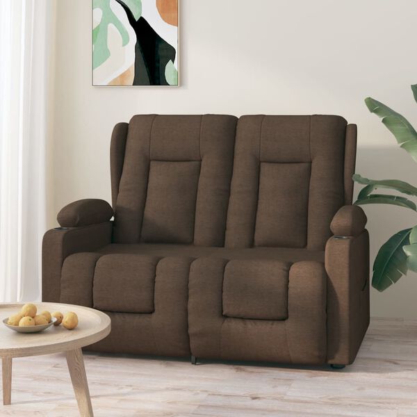 vidaXL Fauteuil de massage inclinable porte-gobelets 2 places marron