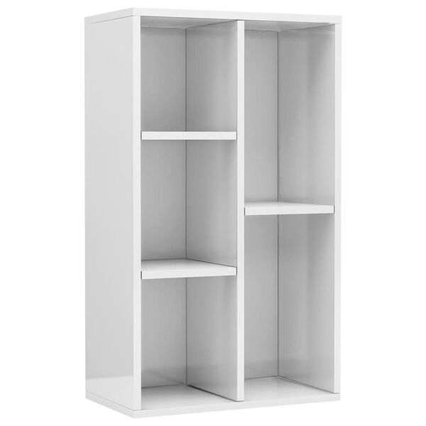 vidaXL Bibliothèque/buffet blanc brillant 50x25x80cm Bois d’ingénierie