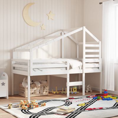 vidaXL Toit de lit pour enfants blanc 188x82x113 cm bois de pin massif