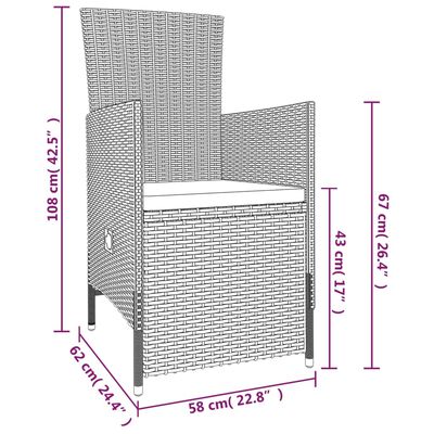 vidaXL Ensemble à manger de jardin avec coussins 7 pcs Beige