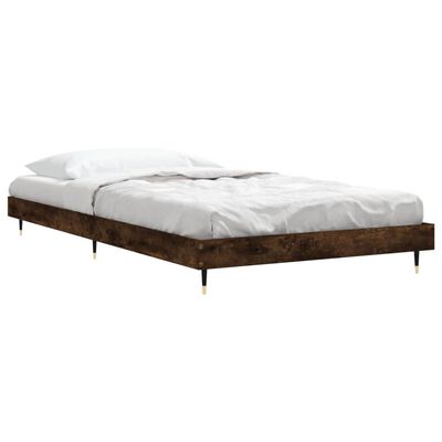 vidaXL Cadre de lit sans matelas chêne fumé 100x200 cm bois ingénierie