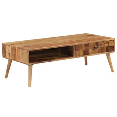 vidaXL Table basse Bois massif avec finition miel 110x50x37 cm