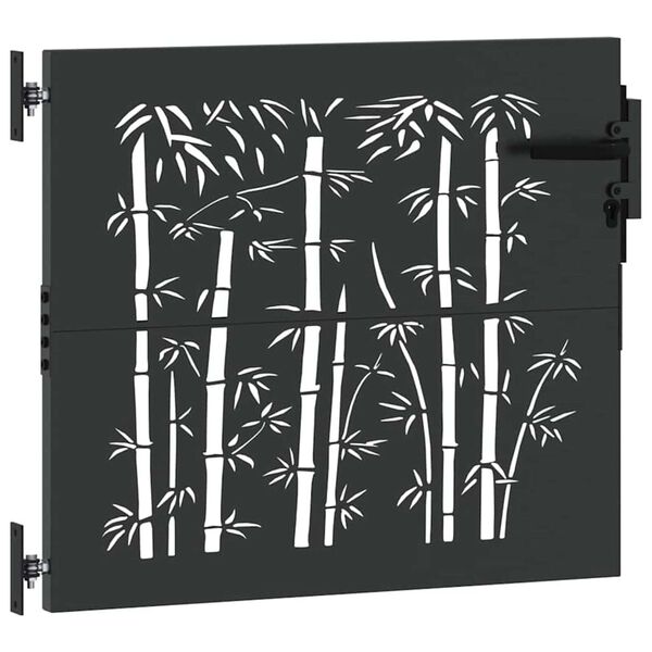 vidaXL Porte de Jardin Noir 85 x 100 cm Acier peint par poudre