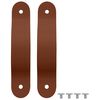 vidaXL Poign&eacute;es de Cabinet 2 pcs Marron 96 mm PU