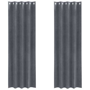 vidaXL Rideaux 2 pc Gris clair 140 x 225 cm Velours