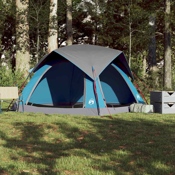 vidaXL Tente de camping de cabine 4 personnes bleu imperm&eacute;able