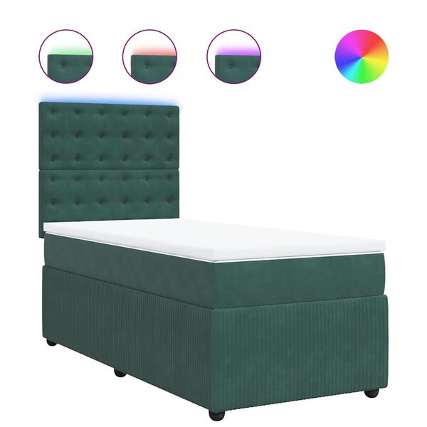 vidaXL Sommier &agrave; lattes de lit avec matelas Vert fonc&eacute; 100x200 cm