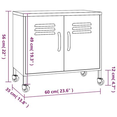 vidaXL Armoire de rangement Menthe 60x35x56 cm Acier