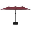 vidaXL Parasol de jardin à double tête rouge bordeaux 449x265 cm