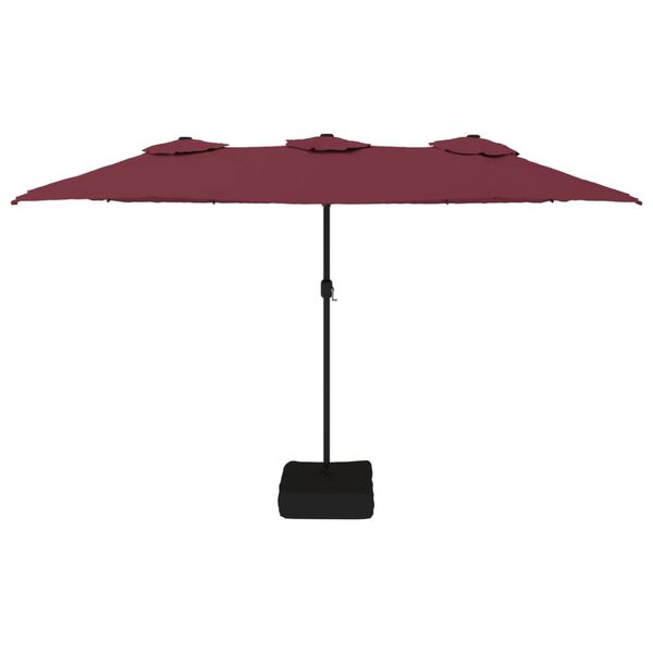 vidaXL Parasol de jardin à double tête rouge bordeaux 449x265 cm