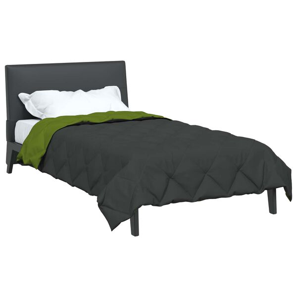 vidaXL Duvet complet toute l'ann&eacute;e Vert et Anthracite 200 x 155 cm