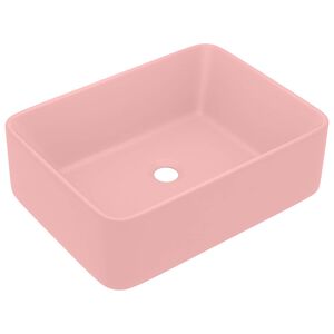 vidaXL Lavabo de luxe Rose mat 41x30x12 cm C&eacute;ramique