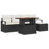 vidaXL Ensemble de salle &agrave; manger pour jardin 6 pcs Noir et Cr&egrave;me