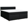 vidaXL Sommier &agrave; lattes de lit avec matelas Noir 180x200 cm Tissu