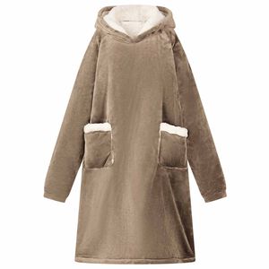 vidaXL Sweat &agrave; capuche couverture Camel M Polaire et flanelle