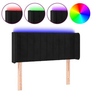 vidaXL T&ecirc;te de lit &agrave; LED Noir 83x16x78/88 cm Velours