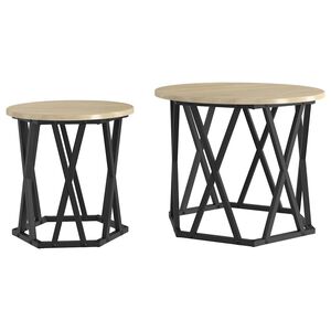 vidaXL Table d'appoint 2 pc Ch&ecirc;ne Sonoma 50 x 50 x 40 cm