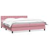 vidaXL Sommier &agrave; lattes de lit avec matelas rose 200x210 cm velours