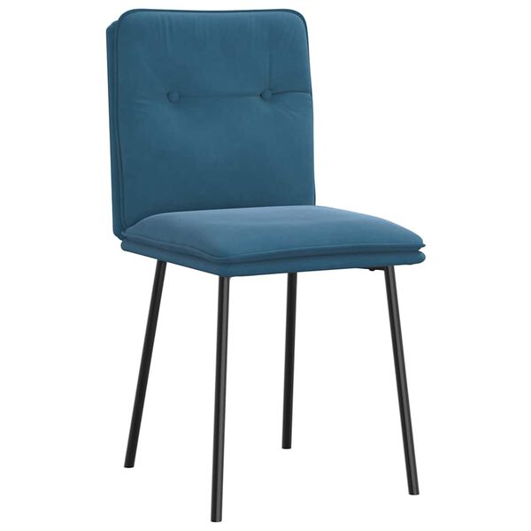vidaXL Chaises à manger lot de 4 Bleu Velours