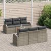 vidaXL Ensemble de canap&eacute; de jardin 7 pcs Gris