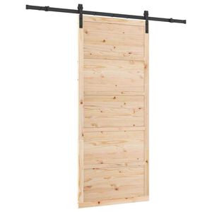 vidaXL Porte coulissante Marron 80 x 208 cm Bois de pin massif