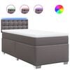 vidaXL Sommier &agrave; lattes de lit avec matelas Gris 80x200 cm Similicuir