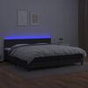 vidaXL Sommier &agrave; lattes de lit avec matelas et LED Noir 200x200 cm