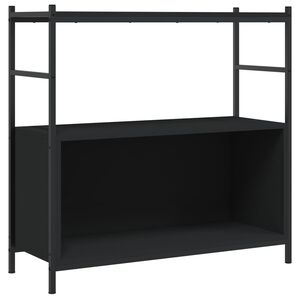 vidaXL Biblioth&egrave;que noir 80x30x78,5 cm bois d'ing&eacute;nierie et fer