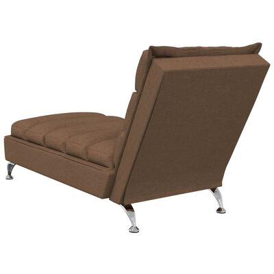 vidaXL Chaise longue de massage avec coussins marron tissu