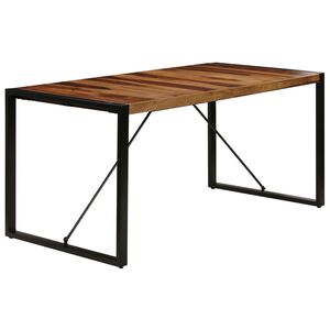 vidaXL Table de salle &agrave; manger 160x80x75 cm Bois de Sesham massif