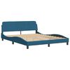 vidaXL Cadre de lit sans matelas bleu 160x200 cm velours