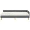 vidaXL Cadre de lit d'angle avec matelas avec matelas 2 pcs Gris tissu