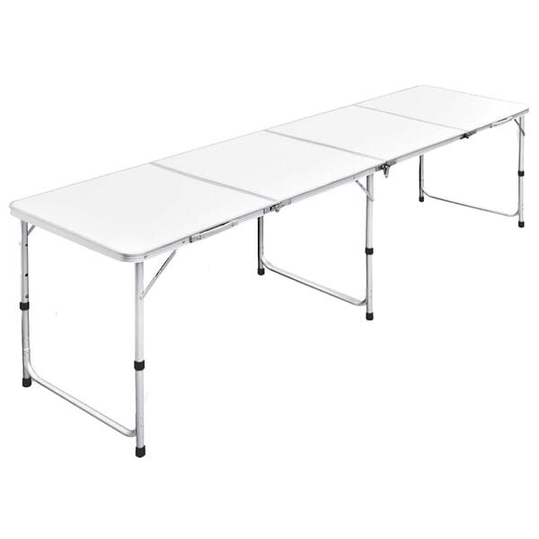 Table pliante de camping en aluminium avec hauteur ajustable