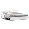 vidaXL Cadre de lit avec t&ecirc;te de lit sans matelas blanc 180x200 cm