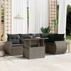 vidaXL Salon de jardin 6 pcs avec coussins gris r&eacute;sine tress&eacute;e