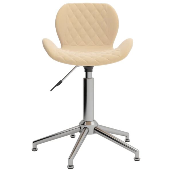 vidaXL Chaise pivotante de salle &agrave; manger Cr&egrave;me Velours