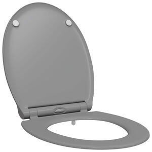 vidaXL Si&egrave;ge de toilette Gris 45,5 x 37,5 x 3,8 cm Duroplast