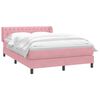 vidaXL Sommier &agrave; lattes de lit avec matelas rose 160x210 cm velours